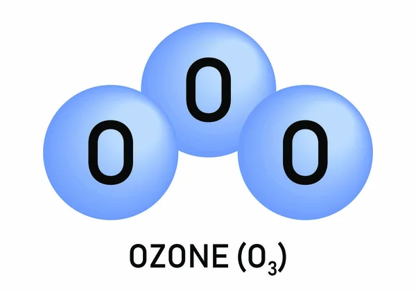 Illustration Ozonmolekylformeln Vit Bakgrund — Stock vektor