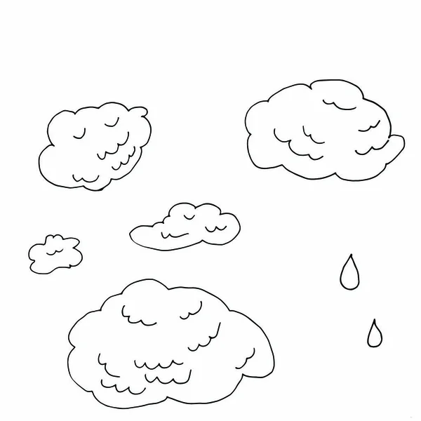 Clouds Line Art Icon Elemento Solución Almacenamiento Bases Datos Redes — Vector de stock