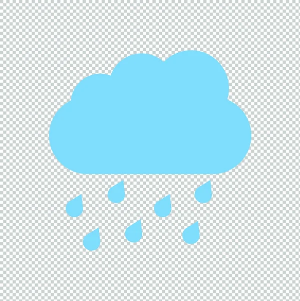 Nube Azul Con Fondo Transparente Lluvia Ilustración Vectorial — Vector de stock