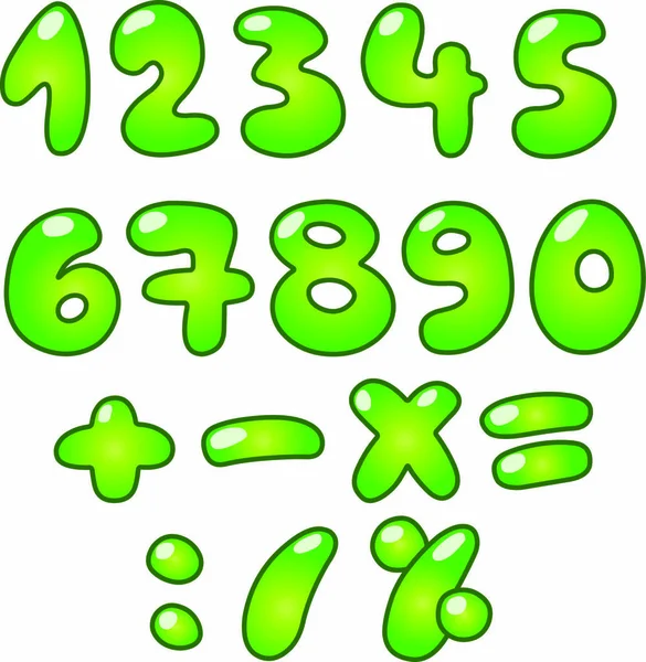 Green Bubble Shaped Eco Numbers — Stock Vector
