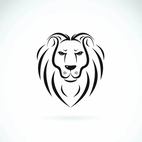 Vektor Lví Hlavy Bílém Pozadí Divoká Zvířata — Stockový vektor