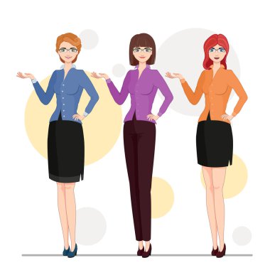 Resmi giysiler içinde gülümseyen sevimli iş kadını.. 