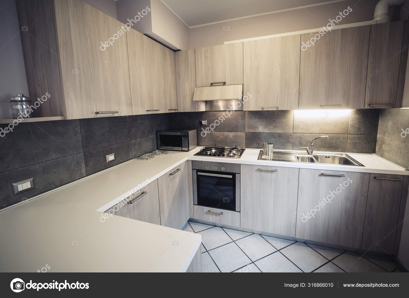 Modern Corner Kitchen Furniture Composition Stock Photo Image By Rebaisilvano 316866010