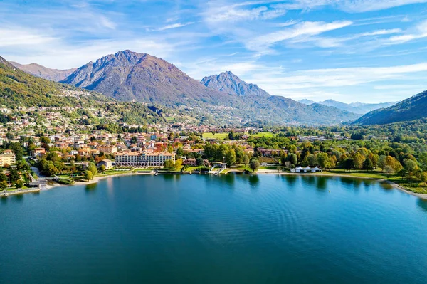 Porlezza Widok Jeziora Lugano Kierunku Menaggio — Zdjęcie stockowe