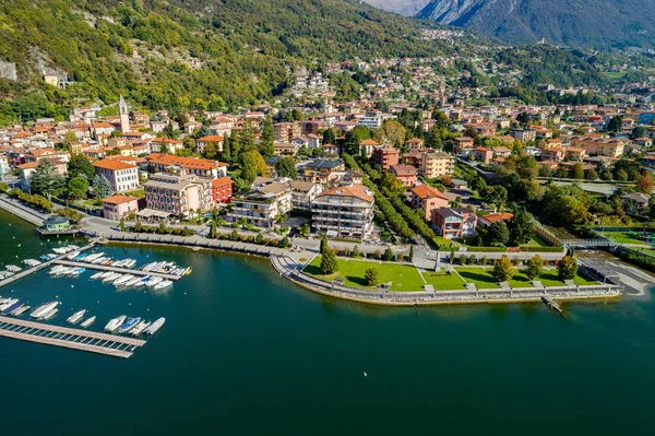 Porlezza Widok Jeziora Lugano Kierunku Menaggio — Zdjęcie stockowe