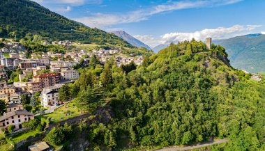 Teglio - Valtellina (It) - Panoramik hava görüntüsü
