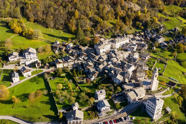 Soglio - Bregaglia Valley - Switzerland - aerial view