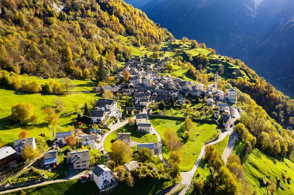 Soglio - Bregaglia Valley - Switzerland - aerial view