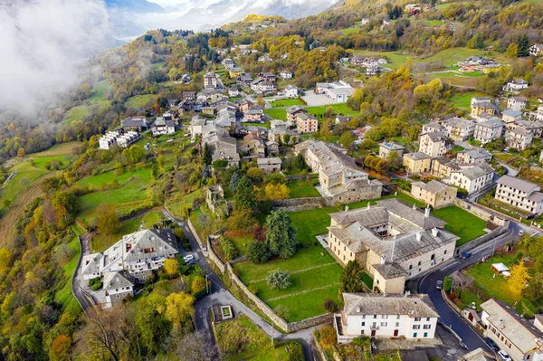 Teglio Valtellina Vue Aérienne Palais Besta — Photo