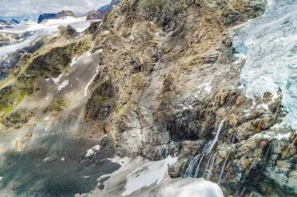 Valmalenco Fellaria Buzulunun Havadan Görünüşü Temmuz 2018 — Stok fotoğraf