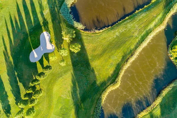 ゴルフコースの空中写真 ストック写真