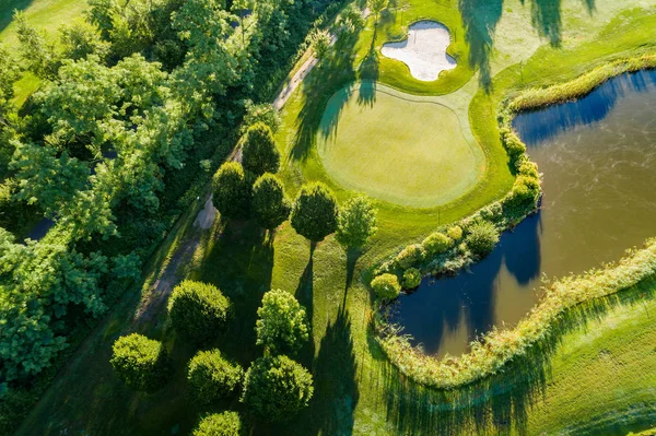 Luchtfoto Uitzicht Golfbaan Rechtenvrije Stockfoto's