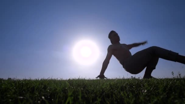 Capoeira op het gazon — Stockvideo