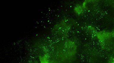 Parlak ışıklar arka plan. Soyut koyu parlak renkli parçacıklar ışık doku veya arka plan bindirmeleri