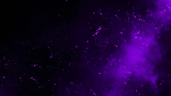 Füst lila parázs részecskék textúra overlay. Izolált háttérre gyakorolt égési hatás. — Stock Fotó