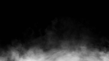Smoke on the floor . Isolated black background. Design element. clipart