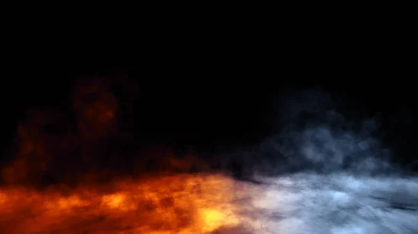 Abstract blue and orange smoke steam moves background texture . The concept of aromatherapy. — Stock Photo, Image