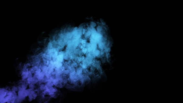 Bomba de humo con niebla misteriosa azul sobre fondo aislado para copyspace o texto . — Foto de Stock