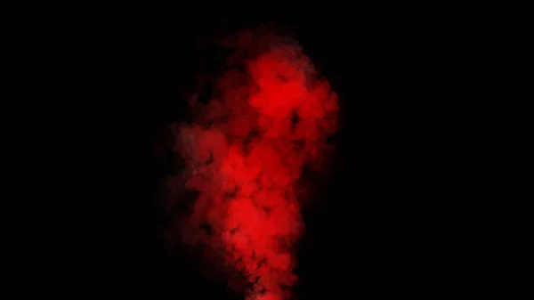 Czerwona bomba dymna na odizolowanym czarnym tle. Element projektu. — Zdjęcie stockowe