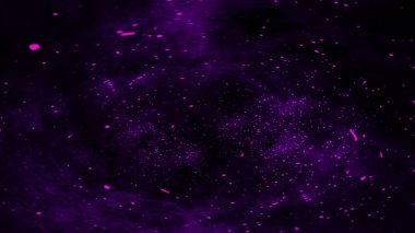 Mor ateş parçacık dokusunu kaplar. İzole edilmiş siyah arka planda patlama. Stok çizimi. Tasarım ögesi.