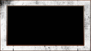 Klasik beyaz çerçeve. Web tasarımınız için kare kenar. İzole edilmiş arkaplanda soyut grunge resim çerçevesi. Duvarda resim çerçeveleri var. Arayüz üstlerini göster.
