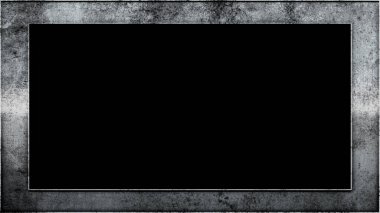 Klasik beyaz çerçeve. Web tasarımınız için kare kenar. İzole edilmiş arkaplanda soyut grunge resim çerçevesi. Duvarda resim çerçeveleri var. Arayüz üstlerini göster.