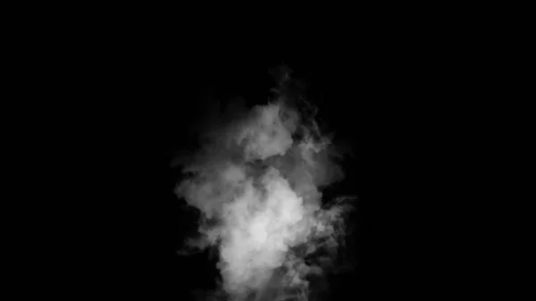 在孤立的黑色背景上爆炸烟雾弹。 吸烟的烟。 摘要纹理覆盖. — 图库照片