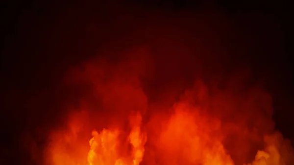 Robbanás tűz köd izolált fekete háttér. Kísérlet kémia füst bomba. Az aromaterápia fogalma. — Stock Fotó