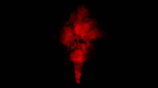 Red explosion chemistry experiment smoke on isolated black background. Abstract texture overlays. — Stockfoto