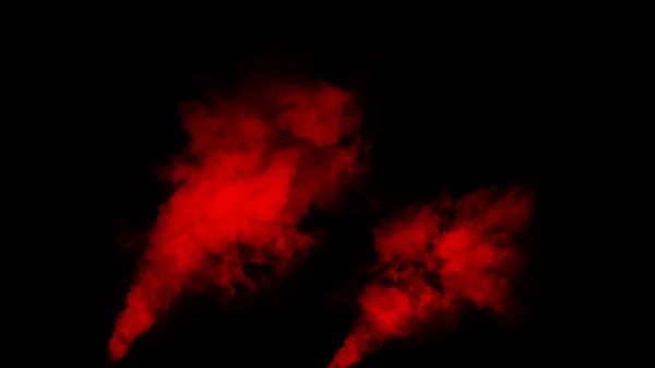 Nevoeiro vermelho de explosão no fundo preto isolado. Experimenta química, bomba de fumo. O conceito de aromaterapia . — Fotografia de Stock