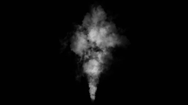 孤立した黒の背景に爆発煙爆弾。タバコの煙だ抽象的なテクスチャオーバーレイ. — ストック写真