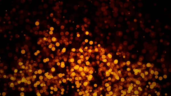 Goud abstracte bokeh achtergrond. echte stofdeeltjes met echte lensvlammen. glitterlichten. Abstracte lichten onscherp. Vrolijk — Stockfoto