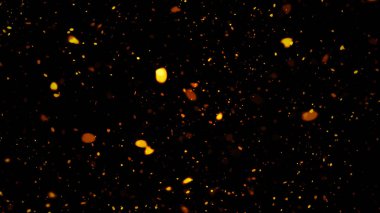 İzole edilmiş siyah arkaplanda soyut parlak yıldızlar. Hareket bulanıklığı titreşimli bokeh dokusu örtüsü.