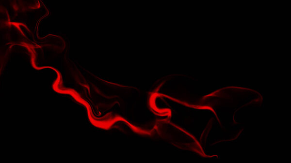 Motion blur cold steam. Red smoke freezing wave on isolated black background. Abstract texture overlays.