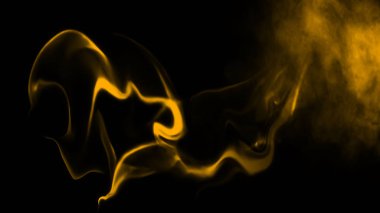 Hareket bulanık soğuk buhar. İzole edilmiş siyah arka planda dumanlı dondurucu dalga. Soyut doku örtüleri. Stok illüstrasyonu.