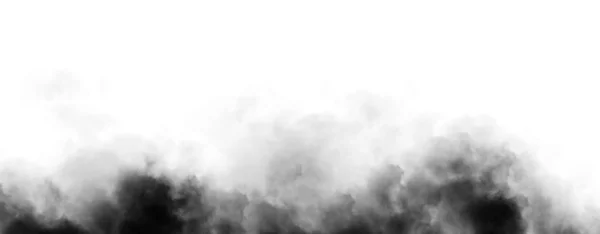 Vista panorâmica fumaça dinâmica mística em fundo isolado. Design textura congelamento efeito nevoeiro. Ilustração das existências . — Fotografia de Stock