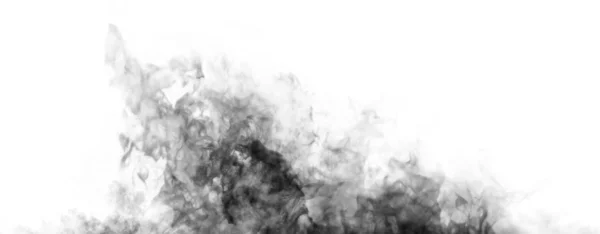 Vista panorâmica. Textura da explosão de fogo queimado. Chamas pretas e brancas em fundo isolado. Textura para banner, panfleto, cartão. Elemento de projeto . — Fotografia de Stock