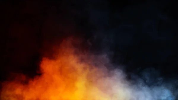 Paranormální mystický kouř na podlaze. Mlha izolované na černém pozadí. — Stock fotografie