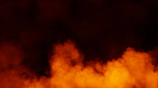 Паранормальний містичний вогонь дим на підлозі. Туман ізольований на чорному тлі . — стокове фото