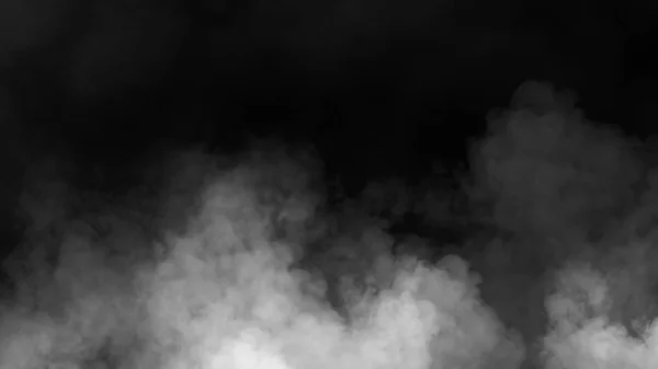 Paranormaler mystischer Rauch auf dem Fußboden. Nebel isoliert auf schwarzem Hintergrund. — Stockfoto