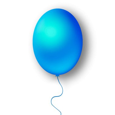 Mavi doğum günü balonları. Parti ve kutlamalar için balon uçuşu. Beyaz arka planda izole edilmiş. Tasarım kapağı, broşür.