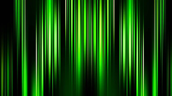 Świecące rozmazane jasne zielone paski w ruchu na tle. Pionowe promienie światła.. Abstrakcyjne cyfrowe tło z elementami linii. — Zdjęcie stockowe
