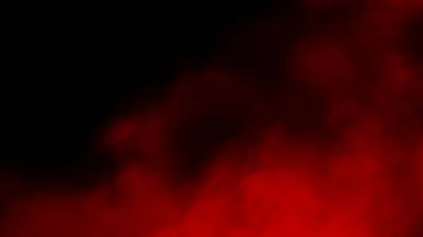 Fumée rouge mystique paranormale sur le sol. brouillard de flou de mouvement isolé sur fond noir. Illustration de stock . — Photo