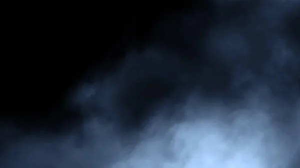 Paranormális misztikus füst a padlón. Mozgáselmosódott köd elszigetelve fekete háttéren. Készletillusztráció. — Stock Fotó