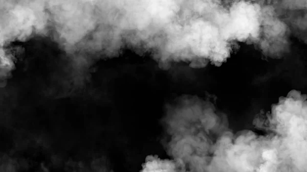 Vapeur Fumée Abstraite Déplace Sur Fond Noir Concept Aromathérapie — Photo