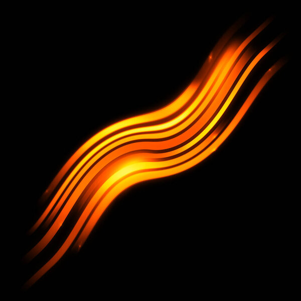 Glowing blurred light stripes in motion over on abstract background. Colorful rays. Led Light. Future tech. Shine dynamic scene. Neon flare. Magic moving fast lines. Glowing wallpaper illustration.