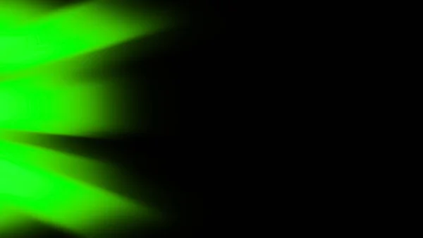 Sol Rayos Verdes Luz Aislada Sobre Fondo Negro Para Espacio —  Fotos de Stock