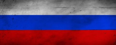 Rusya 'nın eski bayrağı. Sanat dokusu Rus ulusal bayrağını boyadı.