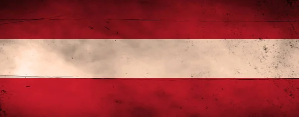 Grunge Austria flag. Austria vintage flag with grunge texture. Stock illustration.