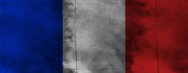 Bandera Grunge France Bandera Vintage Francia Con Textura Grunge Ilustración — Foto de Stock